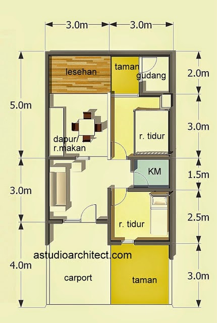 42 Gambar dan Denah Rumah Minimalis Type 60  Desainrumahnya.com