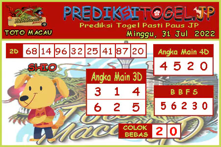 Prediksi Toto Macau JP Minggu 31 Juli 2022