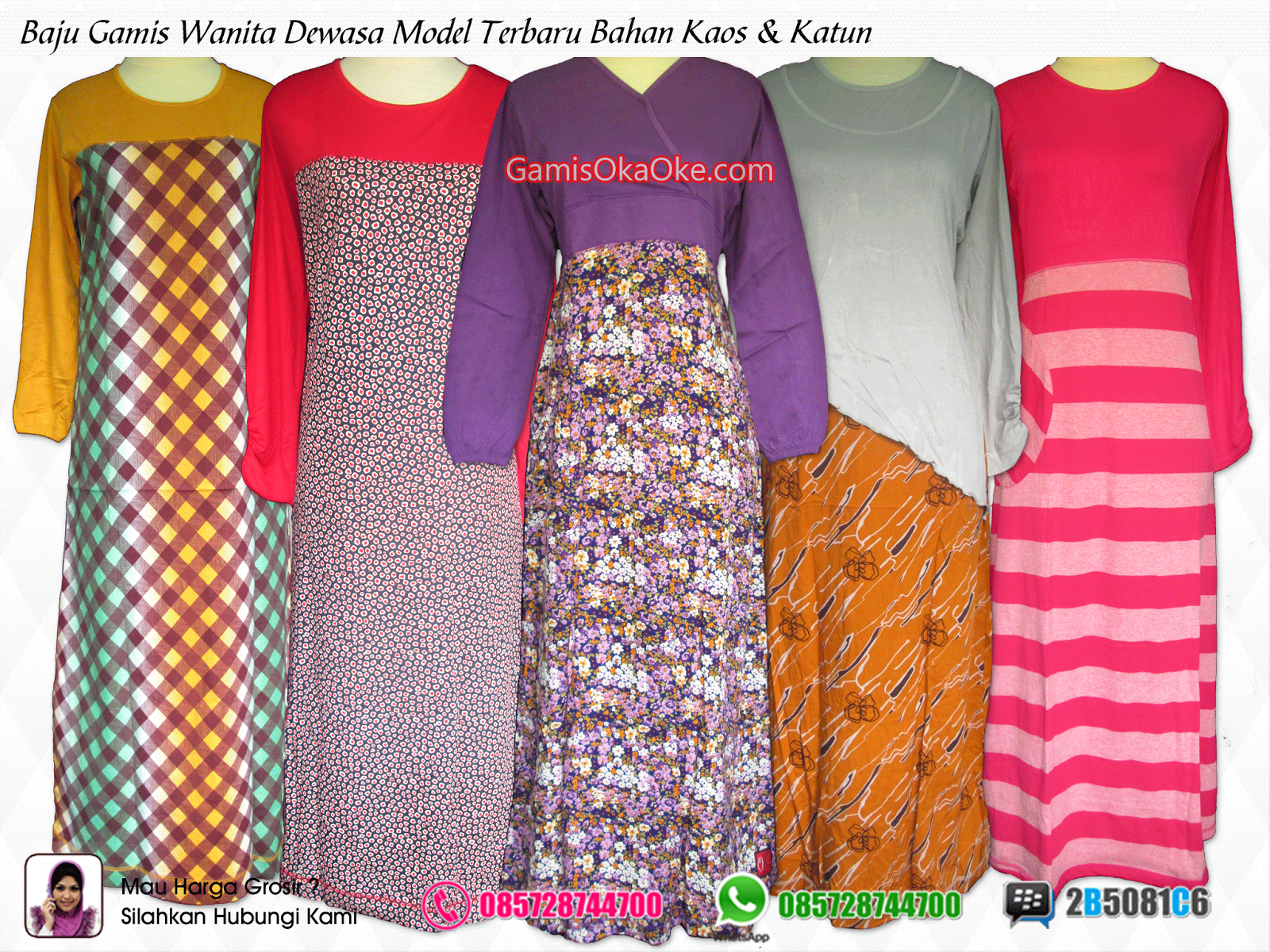  Baju  Gamis Modern Model  Terbaru  Terlaris Bahan Kaos