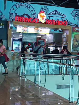 "Frango Assado in the food court of Tocumen international airport in Panama"