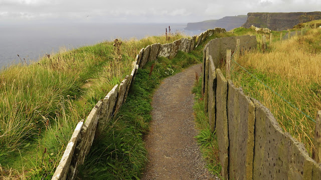 Pathway lined with slate slabs at Hag's Head, Cliffs of Moher, Ireland