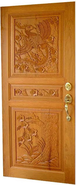 Latest Kerala Model Wood single Doors designs gallery-I 