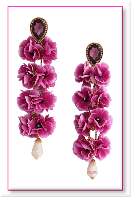 ♦Dolce & Gabbana pink floral drop earrings #dolcegabbana #jewelry #pink #pantone #brilliantluxury