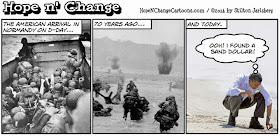 obama, obama jokes, political, cartoon, humor, hope n' change, hope and change, stilton jarlsberg, conservative, normandy, anniversary, d-day