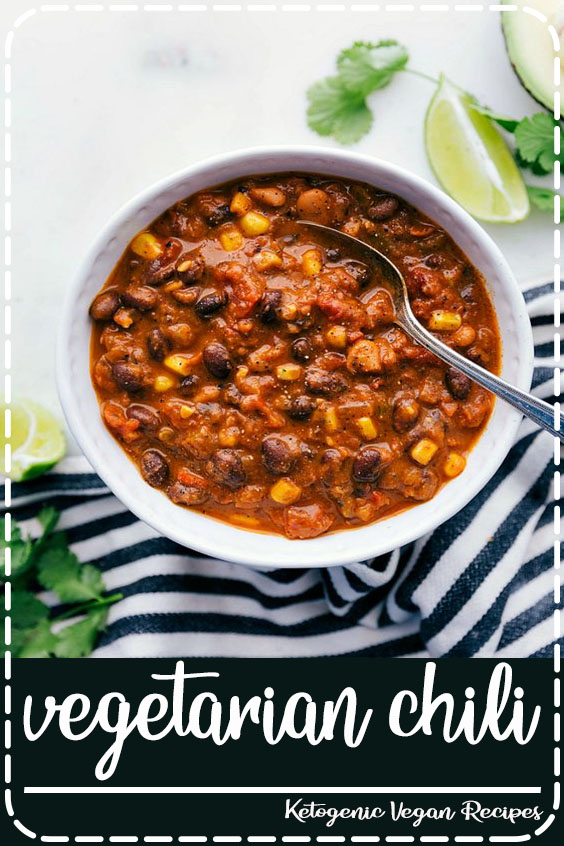 This is our all time favorite vegetarian chili! Hearty, healthy, and delicious vegetarian chili packed with good-for-you ingredients like vegetables, beans, and the perfect seasoning mix. Make this chili once and repurpose it for healthy meals all week long (great meal prep!) via chelseasmessyapron.com #vegetarian #chili #mealprep #easy #quick #recipe #healthy #soup