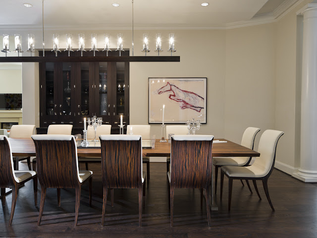 Photo of black furniture in the dinning room