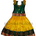 Green and Yellow Pattu Pavada