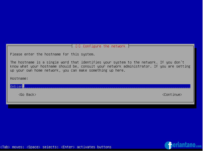 Cara Install Debian 6 Squeeze Berbasis Text CLI Lengkap Dengan Gambar - Feriantano.com