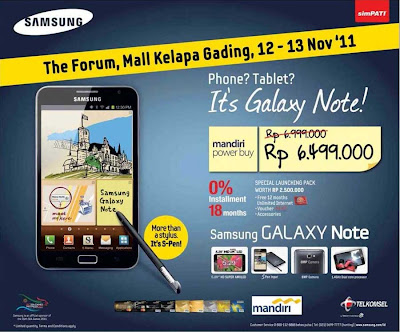 Harga Peluncuran Samsung Galaxy Note di mall kelapa gading jakarta