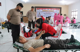  Sambut HUT Bhayangkara ke-76, Polres Toraja Utara Gelar Donor Darah