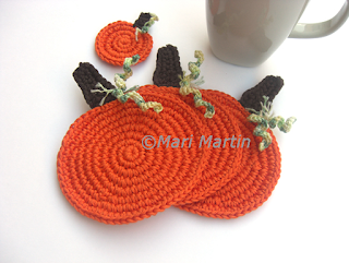 Crochet Coasters Pumpkin Autumn