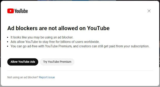 موقع YouTube يقوم باتخاذ إجراءات صارمة ضد أدوات حظر الإعلانات