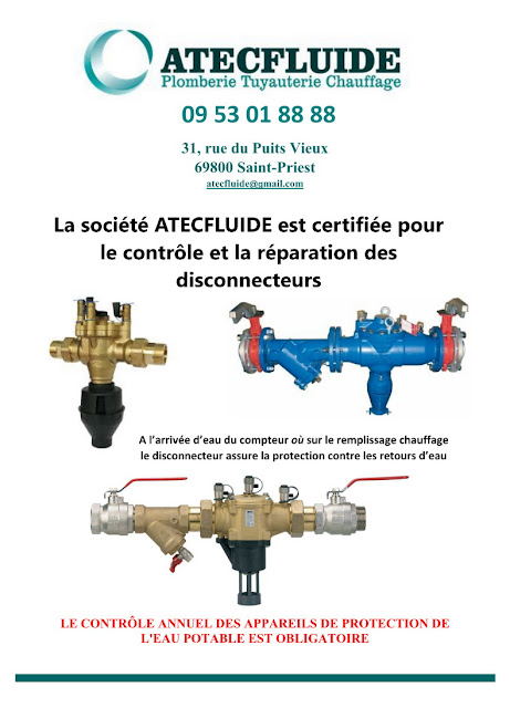 Disconnecteur Lyon Rhône Alpes ATECFLUIDE Philippe LE HÉBEL entretien et réparation de maintenance