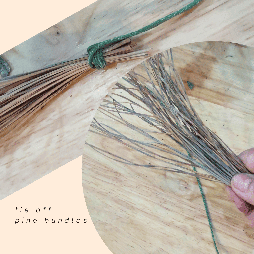 How to add pine needles to a pine wreath.