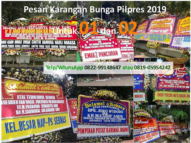 karangan bunga ucapan selamat pilpres 2019