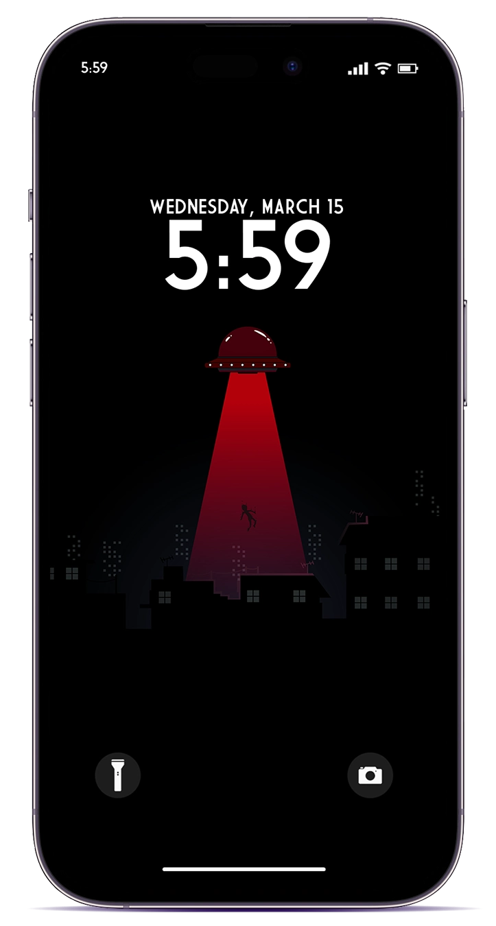 minimalist ufo abduction background wallpaper for ios iphone and android