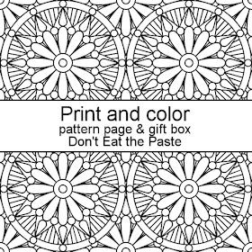 Print and color a pattern page and gift box