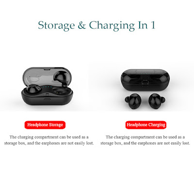 [True Wireless] Q18S TWS Bluetooth Earphone Touch Control IPX7 Waterproof Headphone with Mic