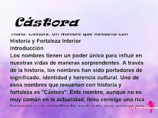 significado del nombre Cástora