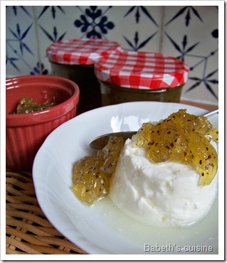 confiture kiwi pomme et faisselle
