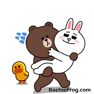 Dp BBM LINE Cony & Brown Lucu Bergerak - Kochie Frog