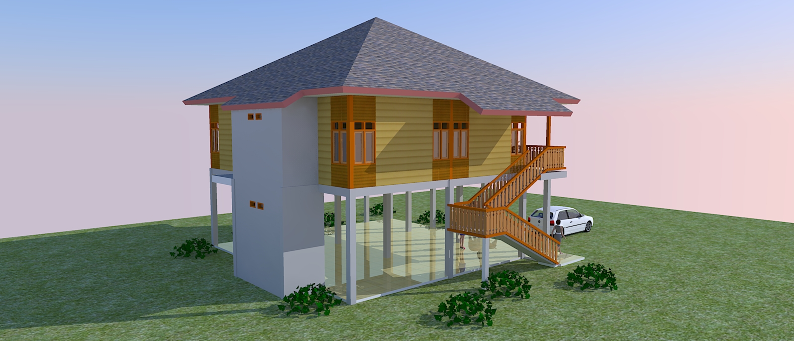 Rumah Kayu Kavling Kebun  Jasa Pembuatan Site Plan