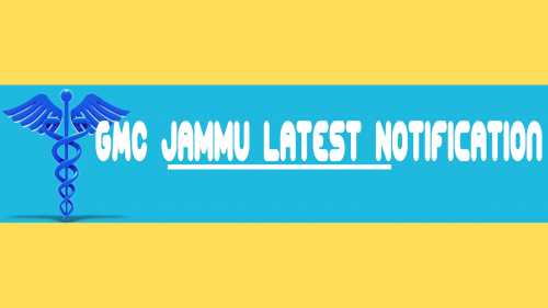 GMC Jammu Latest Notification 2021