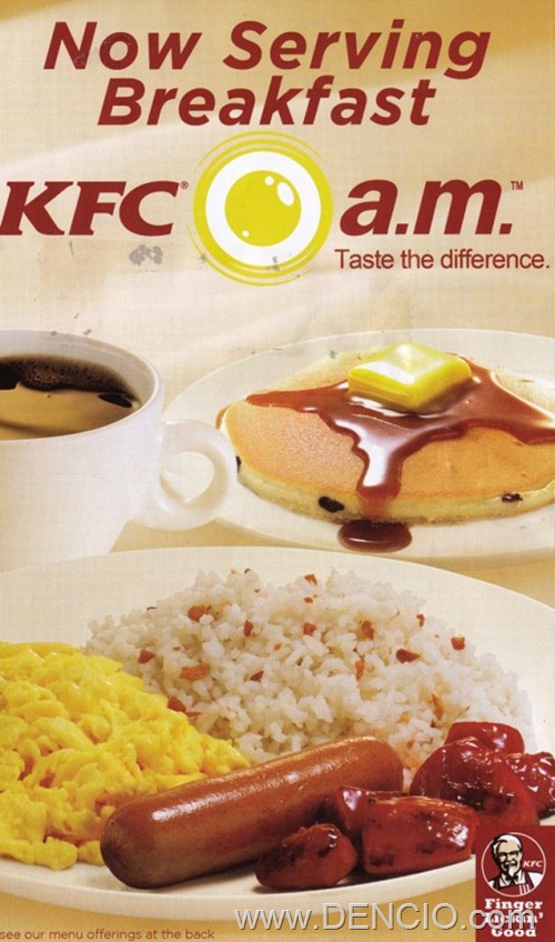 KFC a.m. Breakfast Menu. Taste the Difference. - DENCIO.COM