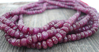 faceted Ruby gemstone beads