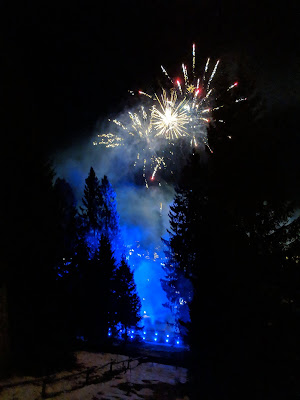 Fireworks after the fiaccolata.