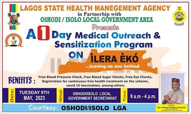 Oshodi-Isolo Local Government Partners Lagos State Health Management Agency on Free Medical Outreach