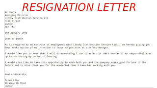 letter of resignation template | resignation letters template | resignation letter example | resignation letter format |  resignation letter formal | sample resignation letter