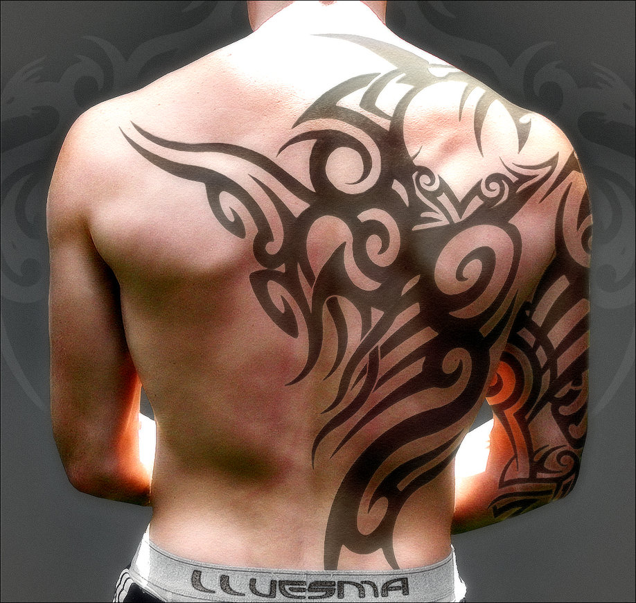 Back Tribal Tattoo Designs for Men