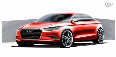 Audi A3 Sedan Concept in red colour