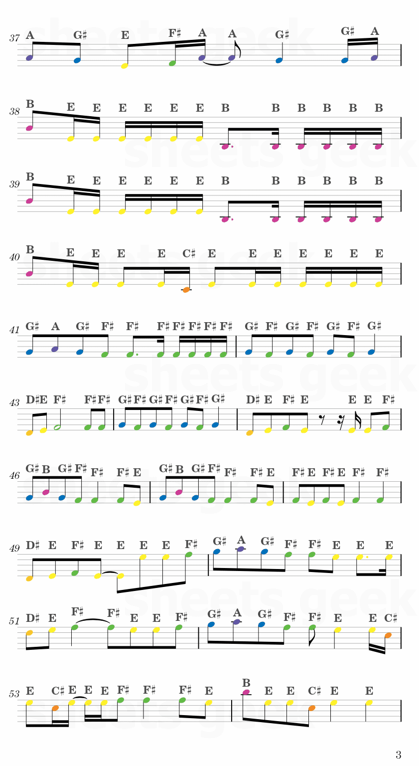 Some - BOL4 Easy Sheet Music Free for piano, keyboard, flute, violin, sax, cello page 3