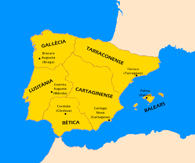 Mapa de la Hispània romana.