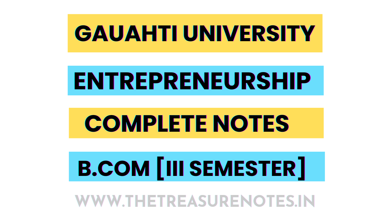 Entrepreneurship Unit -5, Notes B.Com 3rd Sem (Hons) Guwahati University