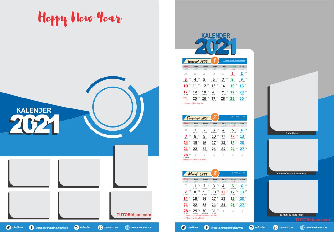  Desain  Kalender  Dinding 2021  dengan CorelDraw Free CDR 