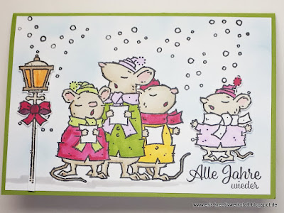 "Caroling Mice" - Singende Mäuse auf der Weihnachtskarte Stampin' Up! www.eris-kreativwerkstatt.blogspot.de