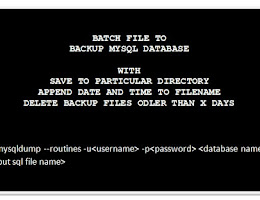 Batch File Example Code To Backup MySQL Database To A Particular Folder, Append Date and Time, Delete Backups Older Than X Days