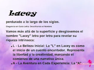 ▷ Significado del nombre Lacey (✔)