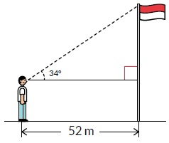 cara mengukur tinggi tiang bendera tanpa alat, contoh soal menghitung tinggi tiang bendera, rumus menghitung tinggi tiang bendera, tentukanlah tinggi tiang bendera pada gambar dibawah ini, cara menghitung tinggi tiang bendera dengan bayangan, teman dimas beranggapan bahwa jawaban bagian a merupakan tinggi tiang bendera yang sesungguhnya, cara menghitung tinggi tiang bendera dengan klinometer, cara menghitung tinggi tiang bendera dengan trigonometri, Sebuah segitiga siku-siku PQR mempunyai besaran ∠P = 53,2° dan besaran ∠Q = 36,8°, Jika ∠M = θ dan sin θ = 5/13 tandai ∠M pada gambar segitiga di samping