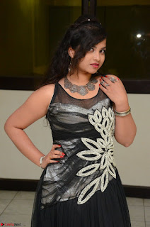 Shrisha Dasari in Sleeveless Short Black Dress At Follow Follow U Audio Launch 080.JPG