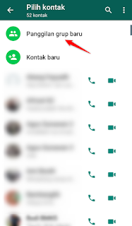 video call lewat tab panggilan