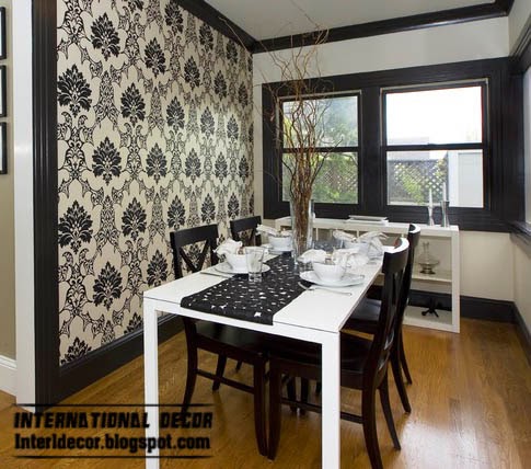 Black and white wallpaper for interior design