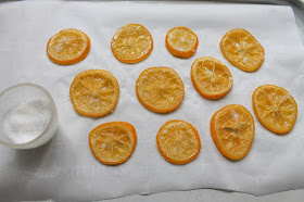 Food Lust People Love: Candied lemon slices are beautiful perched atop a cake but we have been known to eat them as is. They are a lovely combination of tart and sweet and they are wonderfully sticky.