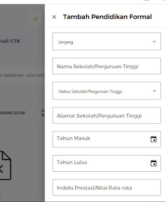 cara memasukan data pendidikan formal emis 4.0