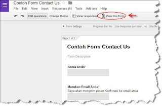 Mngaktifkan tampilan formulir google form