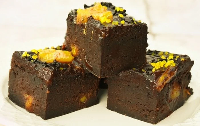 vegan fudge brownies with pineapple