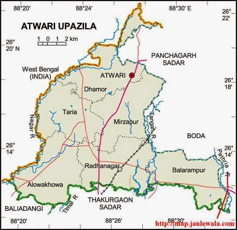 atwari upazila map of bangladesh